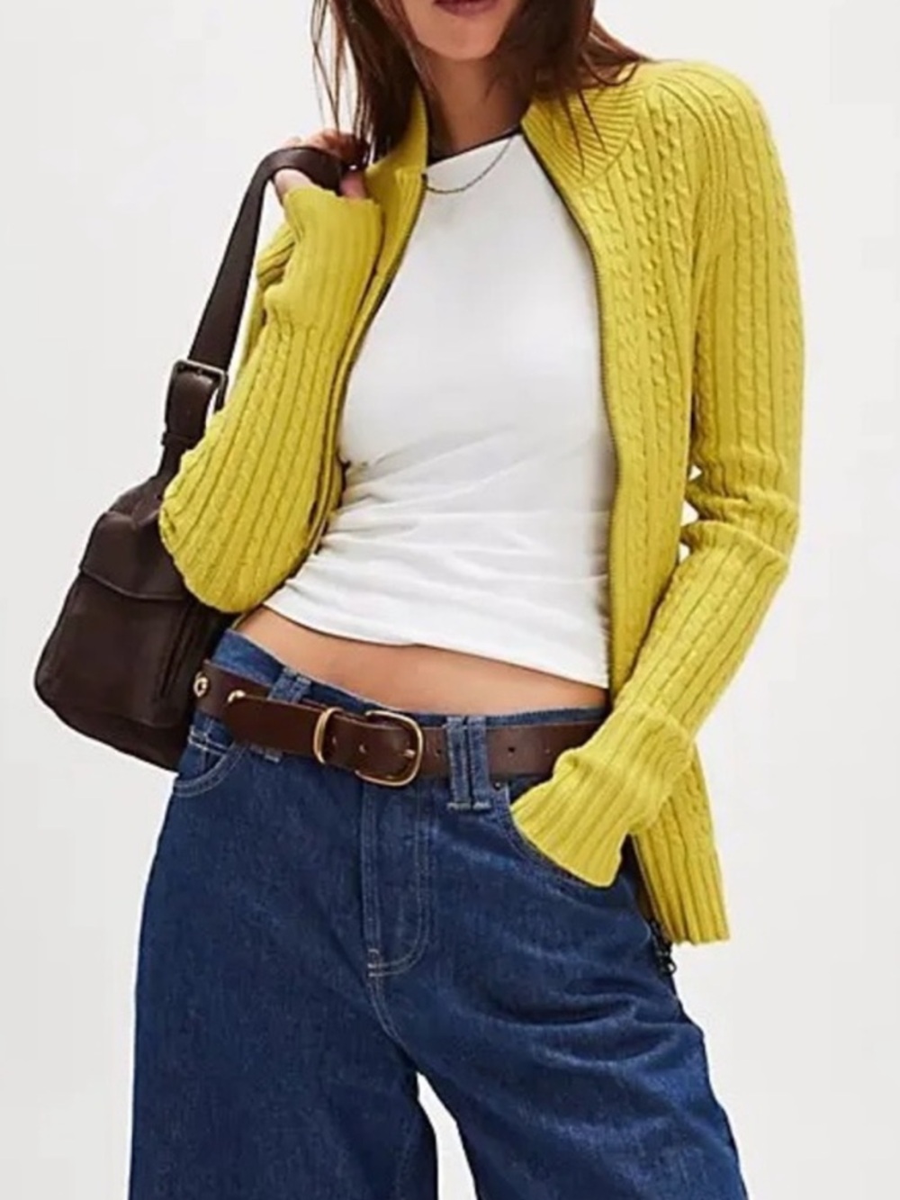 FREE PEOPLE Eliza Sweater in Chartreuse